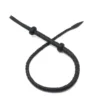Chicote traçado longo de microfibra preto enrolado com ponta em forma de folha