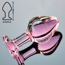 Kit 3 Plugs em Vidro Cristal Rosa Inserção Vidro Plug anal Vidro
