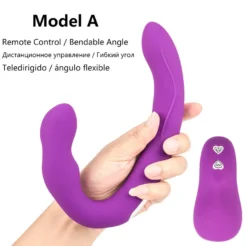Strapless strapon modelo A com ângulo flexível e controle remoto