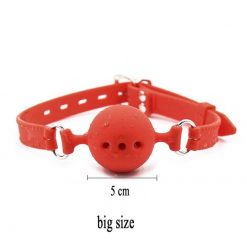Mordaça Ball Gag Grande em Silicone Bola com Furos Respiráveis BDSM Mordaça 