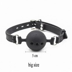 Mordaça Ball Gag Grande em Silicone Bola com Furos Respiráveis BDSM Mordaça 