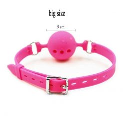 Mordaça Ball Gag Grande em Silicone Bola com Furos Respiráveis BDSM Mordaça 