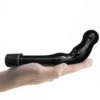 Massageador de próstata vibrador preto de 19 cm na palma da mão