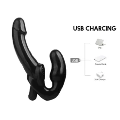 Strapless strapon com bullet recarregável por USB