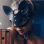 Máscara Mulher Gato Cosplay Fantasia Sexy Fetiche Vestuário Jogos Adultos