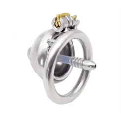 Gaiola de castidade pequena com sonda uretral de aço inox