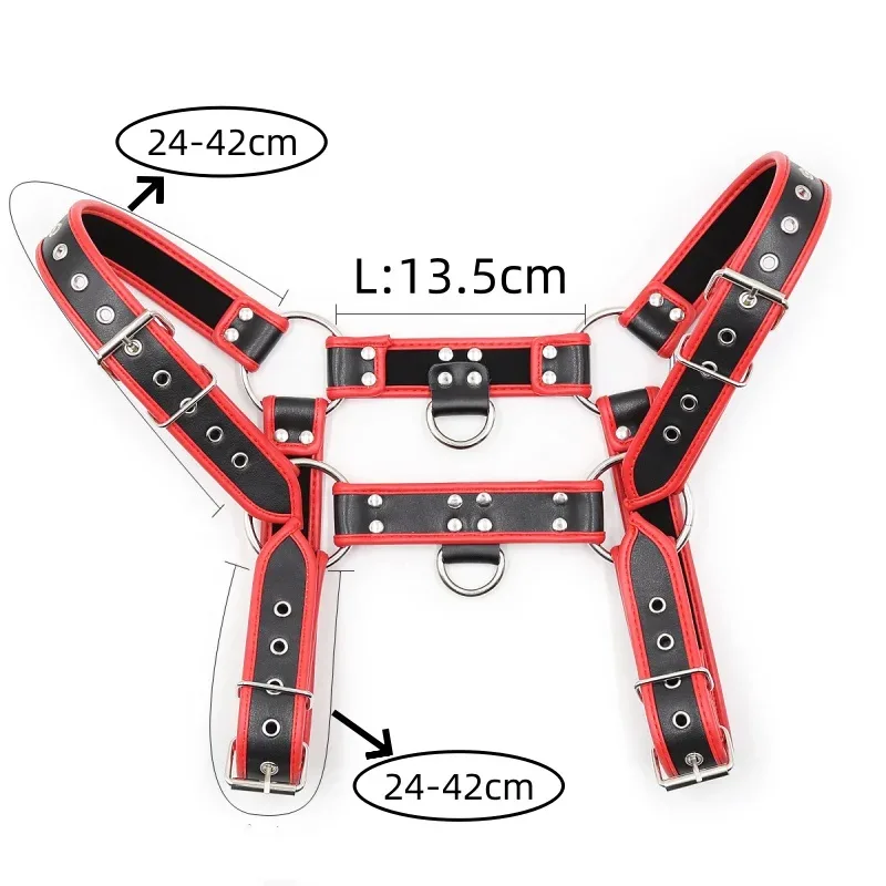 Medidas do harness bulldog: alças de 24 a 42 cm e faixa de peito de 13,5 cm