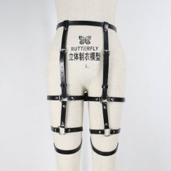 Cinto Feminino com Cinta Liga Harness de Couro Vestuário