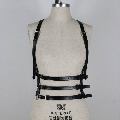 Harness Garter Belt Feminino Suspensório com Cintas de Couro Vestuário
