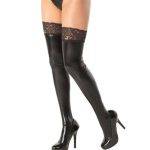 Meia Calça 7/8 Estilo Látex Rendada em PVC Vestuário