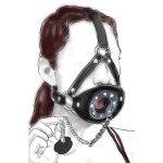 Mordaça Harness Gag Boca Aberta Ralo de Esgoto para Engolir BDSM Mordaça