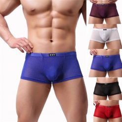 Cueca Masculina Transparente Box de Renda Sexy Lingerie Vestuário