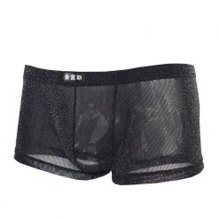 Cueca Masculina Transparente Box de Renda Sexy Lingerie Vestuário
