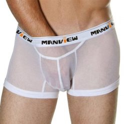 Cueca Masculina Transparente Box de Renda Sexy Lingerie Vestuário