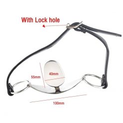 Mordaça Bite Gag Pony Play Boca Aberta Língua Babando em Aço Inoxidável BDSM Mordaça