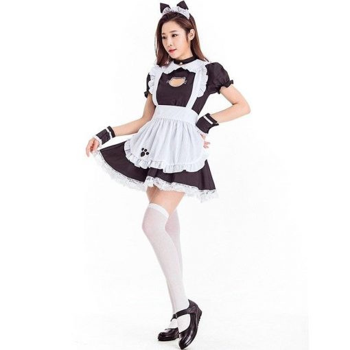 Empregada Doméstica Fantasia Cosplay Maid Vestido Empregadinha Vestuário