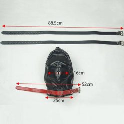 Máscara BDSM de Couro Capuz Slave Privação Sensorial BDSM Máscara