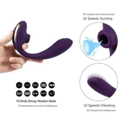 Vibrador sugador na mão com os 10 modos de sucção e 10 de vibração