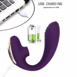 Vibrador sugador de clitóris recarregando por USB