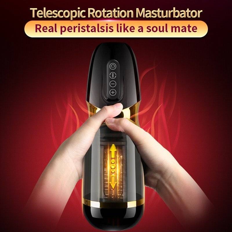 Rotação telescópica automática masturbador masculino 10*10 modos de silicone vagina real bichano adulto masturbação brinquedos sexuais para homem