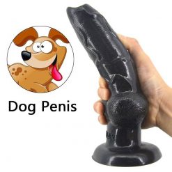 Pênis de Cachorro Animal Dildo Plug 20 cm Base com Ventosa Inserção Consolo Plug anal Pet Play Jogos Adultos