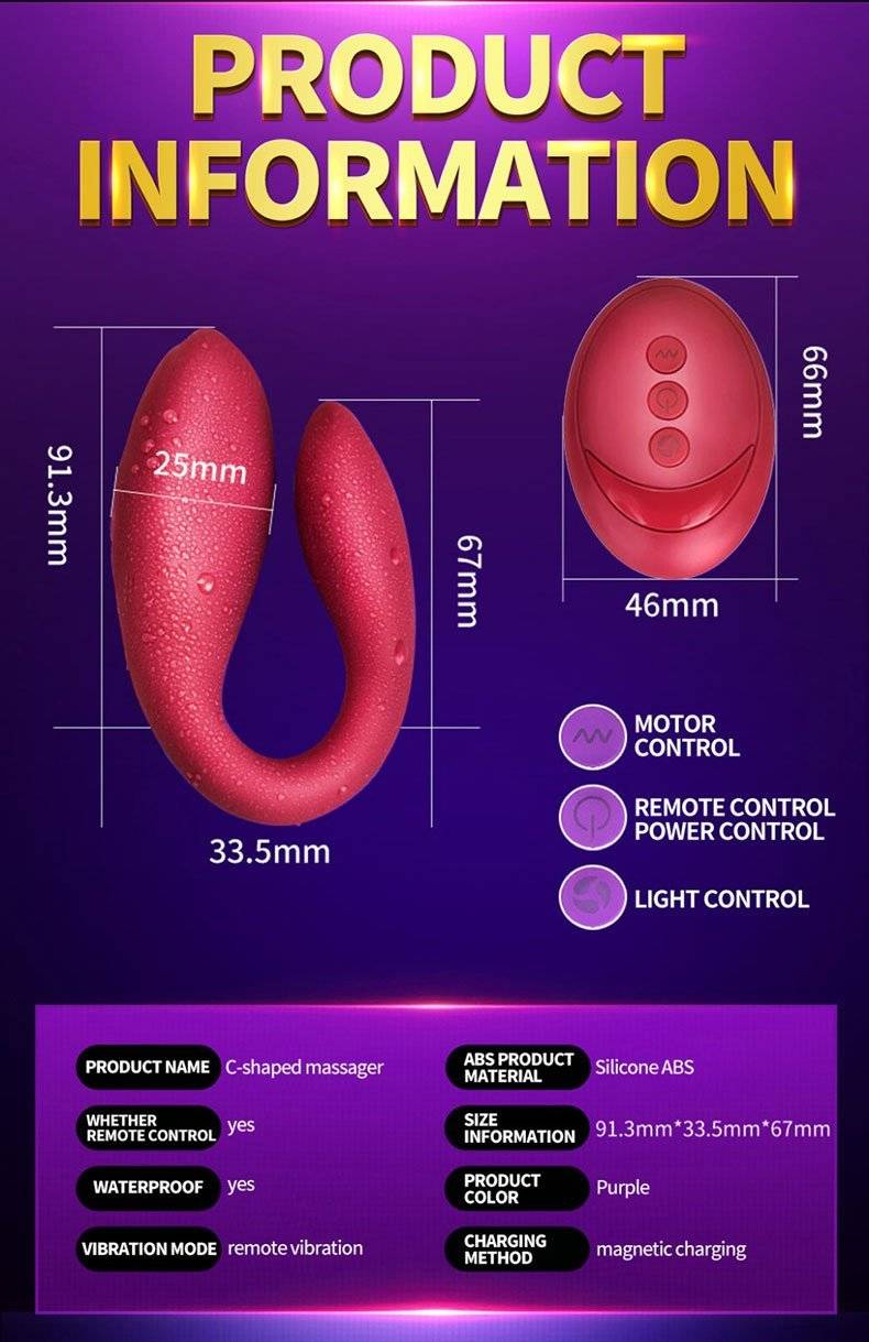 O vibrador sem fio de omysky simula g-spot anal duplo-cabeça vibrar brinquedos sexuais para adulto carga usb impermeável mudo c-forma vibrador