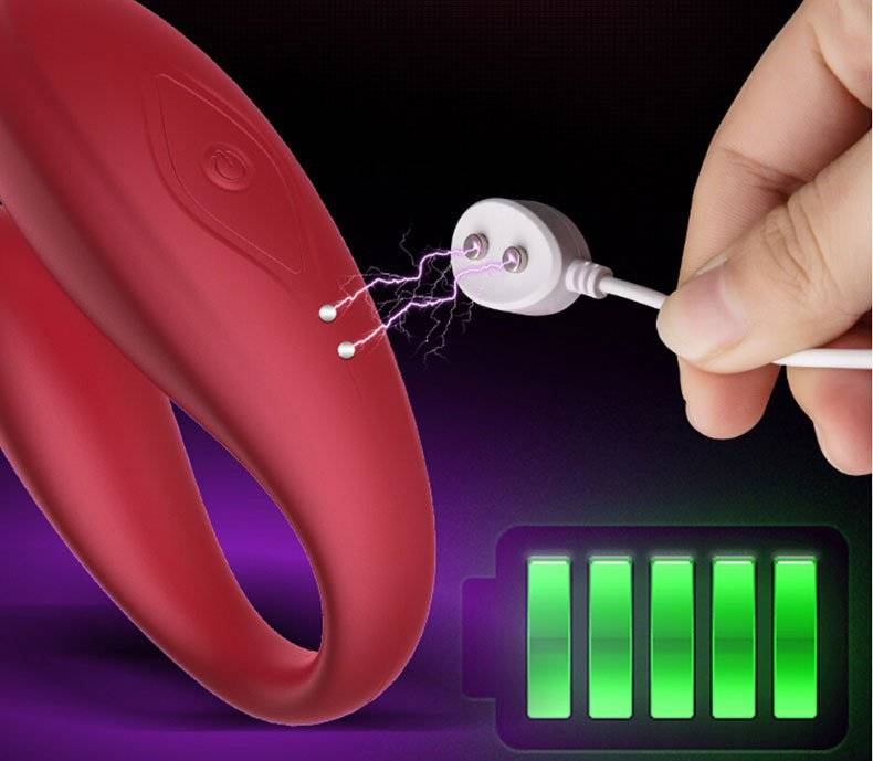 O vibrador sem fio de omysky simula g-spot anal duplo-cabeça vibrar brinquedos sexuais para adulto carga usb impermeável mudo c-forma vibrador