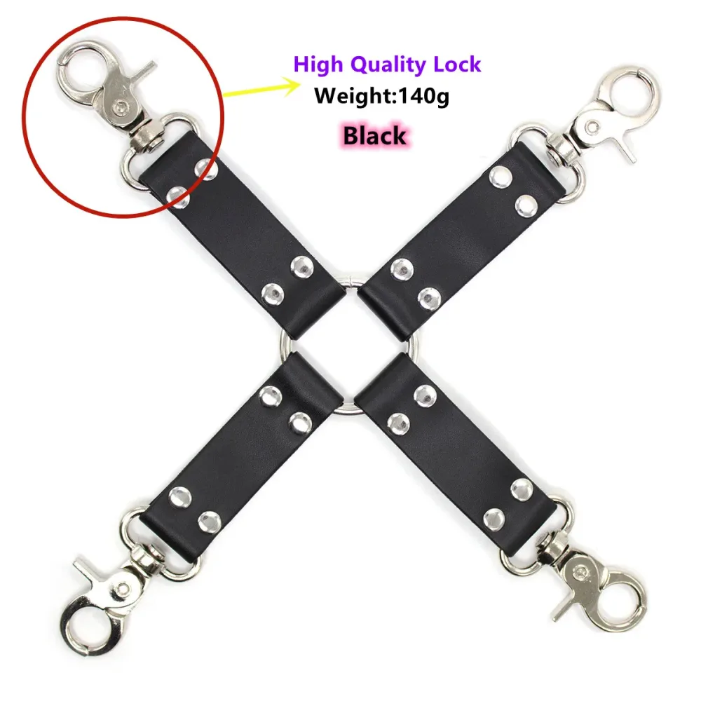 Cruz de bondage em X com mosquetões reforçados