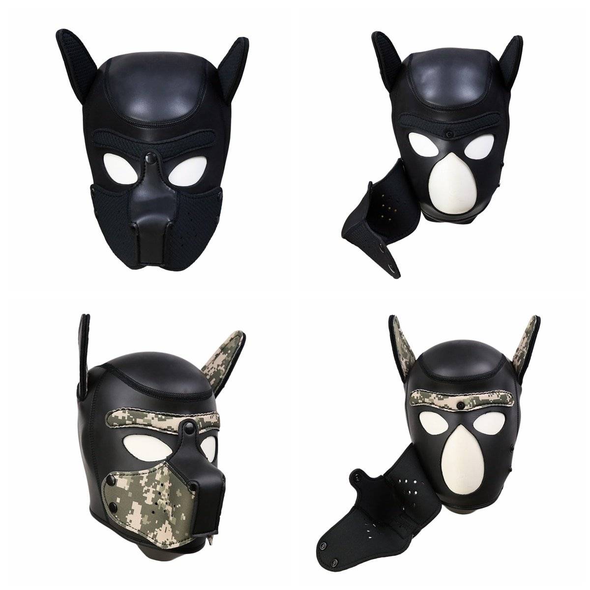 Lovefun você pode personalizar a cor 10 cor 2 tamanho neoprene puppy hood personalizado animal cabeça máscara novidade traje cão