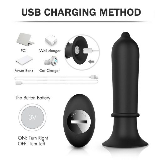 Plug Vibrador de Uso Diário Butt Plug Anal Recarregável USB Controle Wireless Inserção Plug anal Estimulador de Próstata Jogos Adultos Vibradores