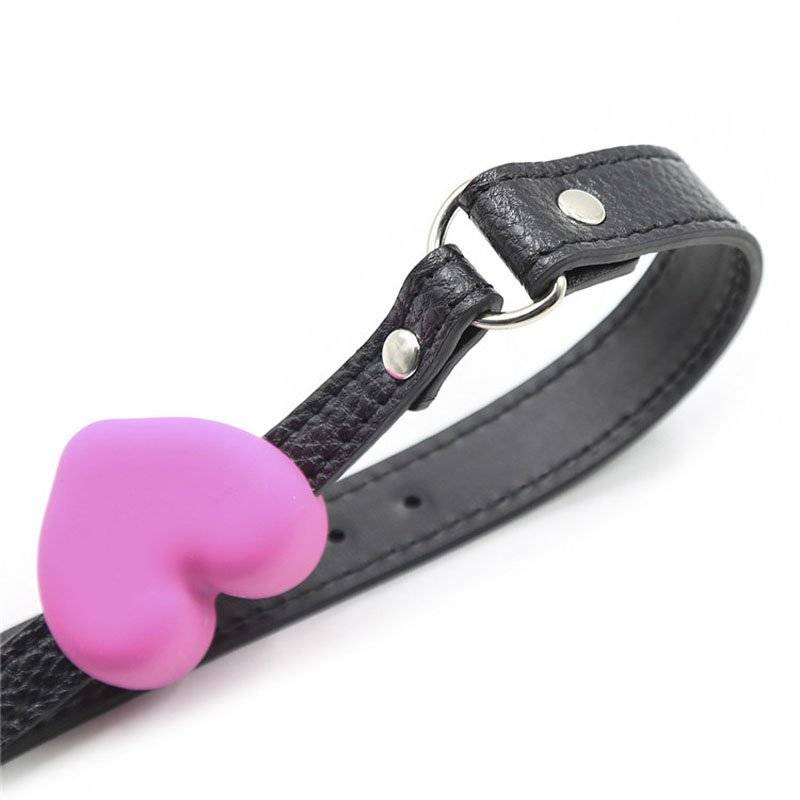 Silicone coração forma boca mordaça couro bondage cinto adulto erótico jogos fetiche escravo restrições boquete mordaça brinquedos sexuais para casais