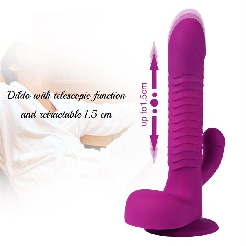 Vibrador do vibrador do ponto de mlsice g para mulher estimulação clitoral & anal, controle remoto que empurra o vibrador giratório do coelho para mulher