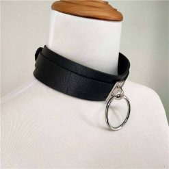 Choker Feminino Gargantilha Estilo Coleira de Couro Vestuário Coleira
