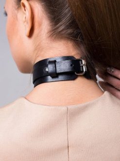 Choker Feminino Gargantilha Estilo Coleira de Couro Vestuário Coleira