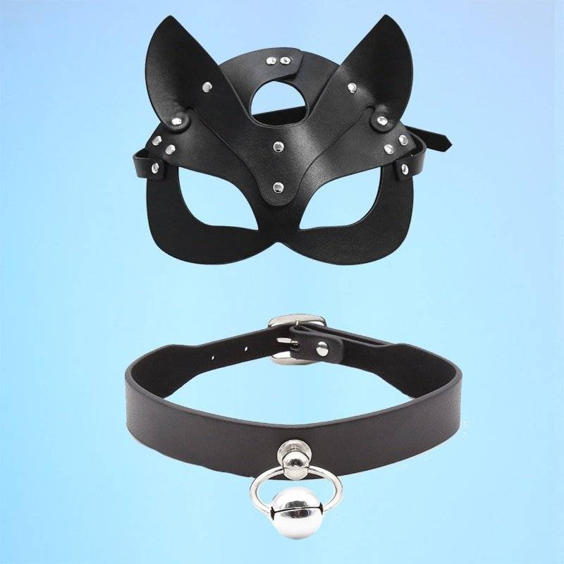 Máscara de couro sexy mulheres bdsm colar fetiche erótico masquerade halloween carnaval cosplay catwoman bunny máscaras seks festa máscara