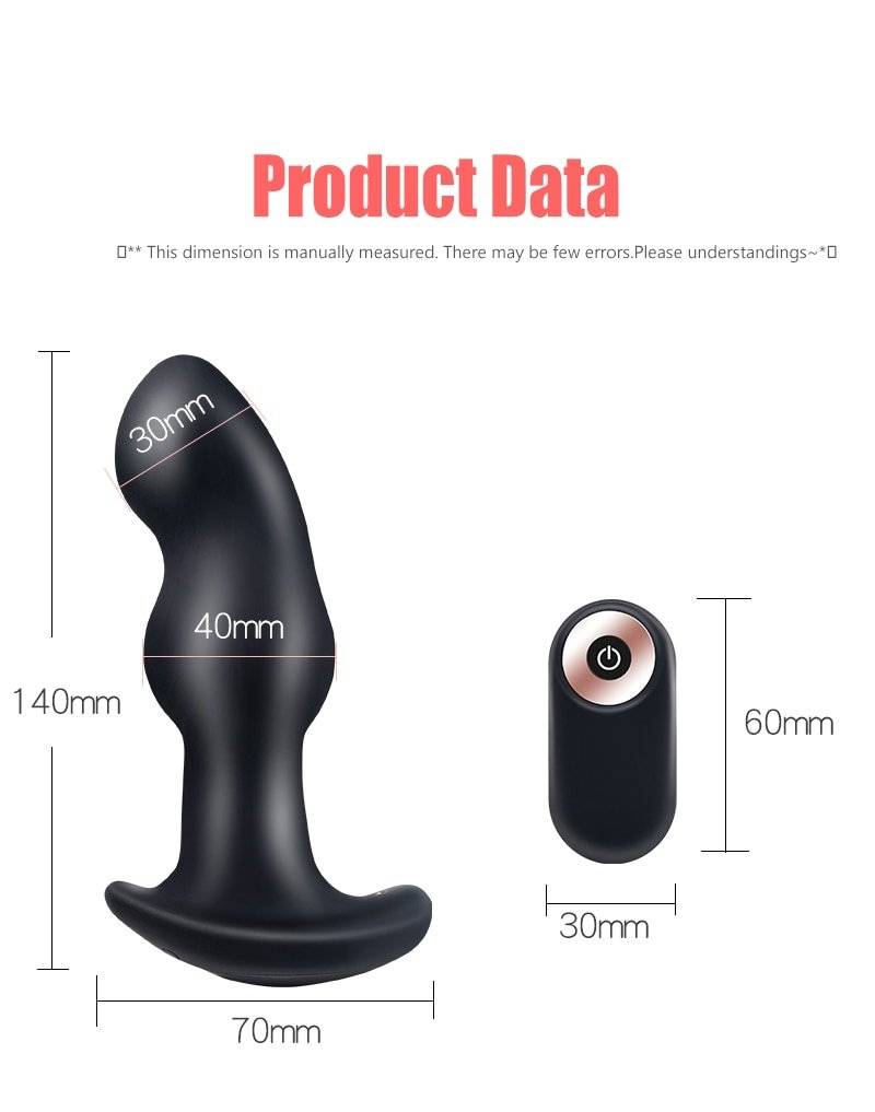 Vibração anal plug vibro rotação contas sem fio butt plugues massagem de próstata silicone vibrador para ânus vibrando brinquedos sexuais