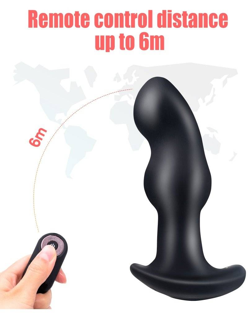 Vibração anal plug vibro rotação contas sem fio butt plugues massagem de próstata silicone vibrador para ânus vibrando brinquedos sexuais