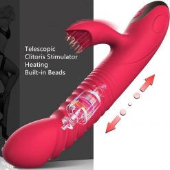 Vibrador Feminino Rabbit Telescópico Vai e Vem Duplo Vibradores