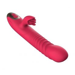 Vibrador Feminino Rabbit Telescópico Vai e Vem Duplo Vibradores