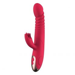 Vibrador Feminino Rabbit Telescópico Vai e Vem Duplo Vibradores