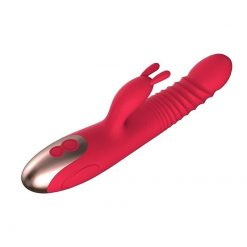 Vibrador Feminino Rabbit Telescópico Vai e Vem Duplo Vibradores