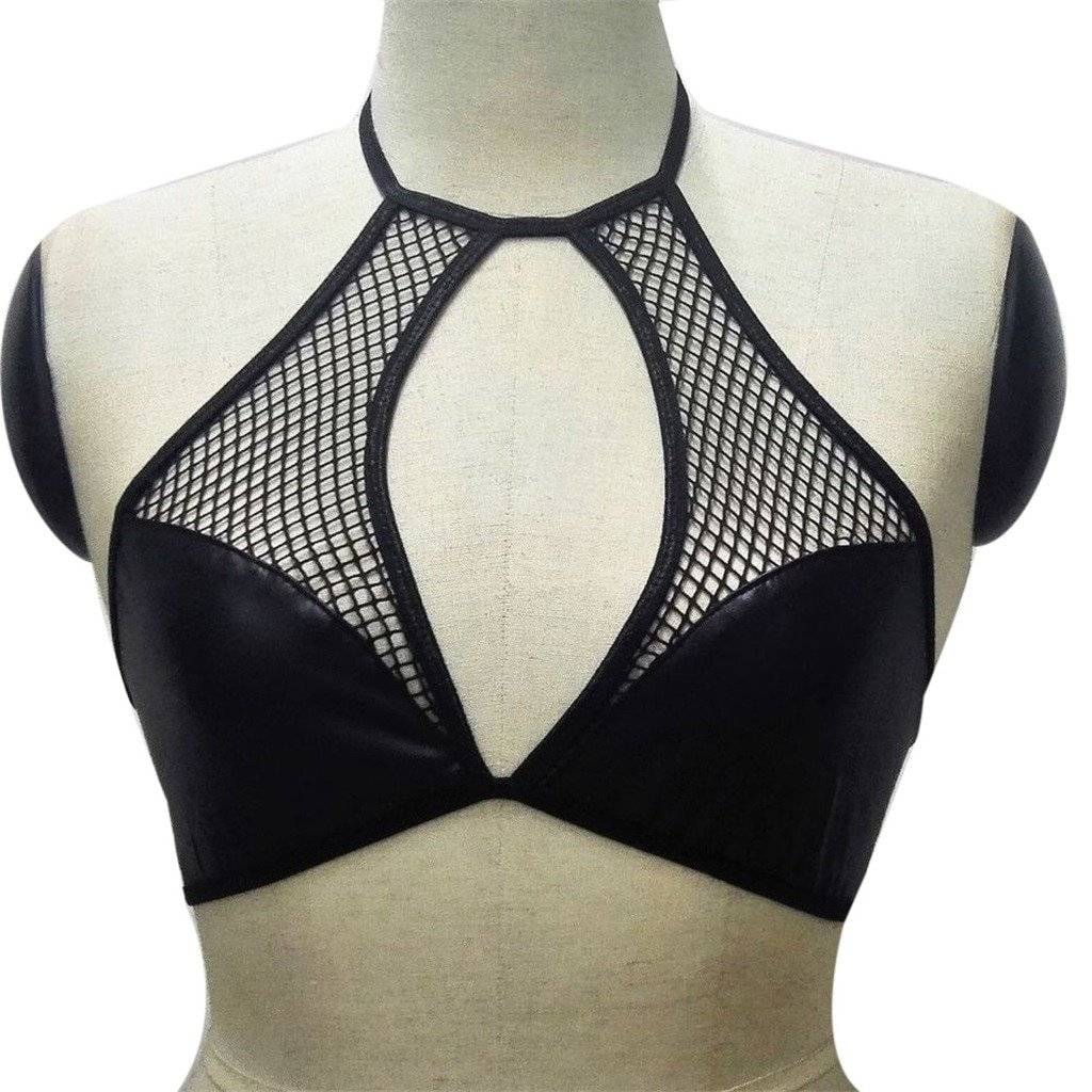 Mulher cinta de couro do falso lingerie sexy roupa interior camisola íntima donna pizzo fjwl