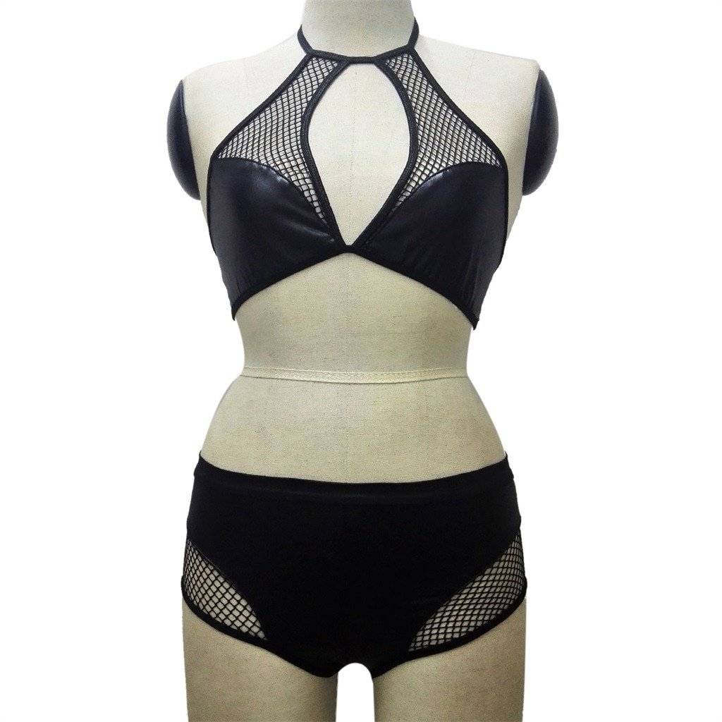 Mulher cinta de couro do falso lingerie sexy roupa interior camisola íntima donna pizzo fjwl