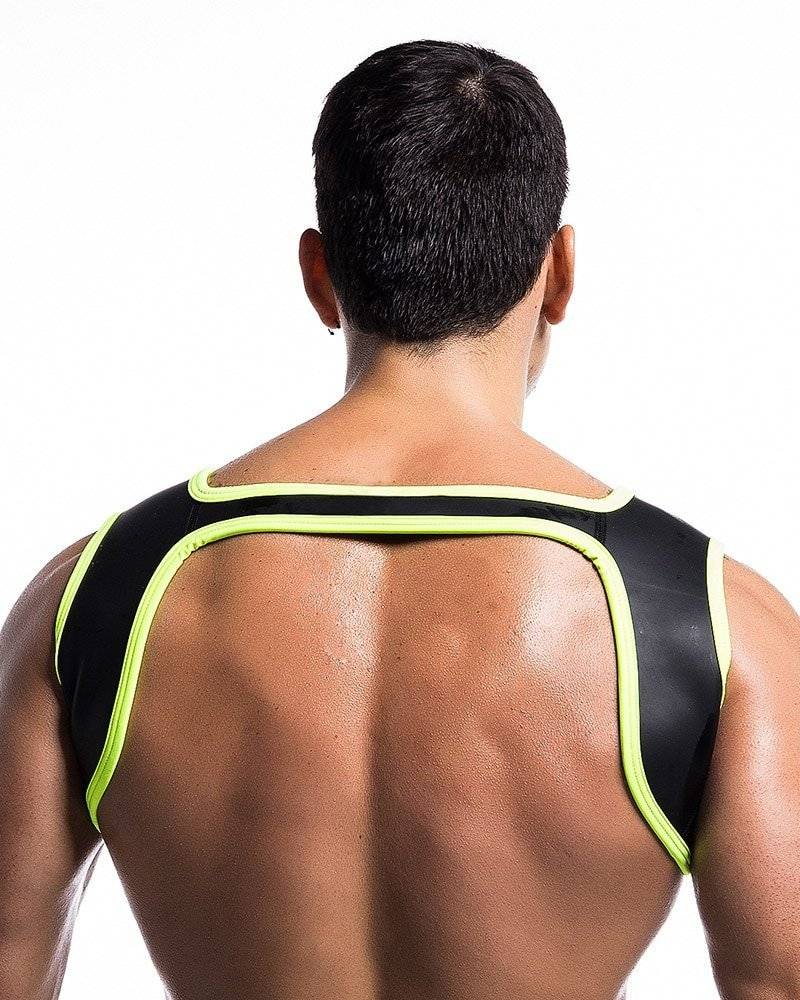 Jockmail coleira de neoprene para homens, equipamento de proteção para exercício muscular, regata gay, fitness, esportes, alças de ombro