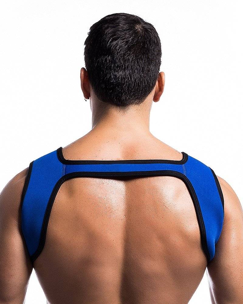 Jockmail coleira de neoprene para homens, equipamento de proteção para exercício muscular, regata gay, fitness, esportes, alças de ombro