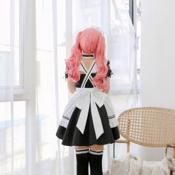 Preto bonito lolita maid trajes vestido de empregada francesa meninas mulher amine cosplay traje empregada doméstica festa trajes palco Vestuário