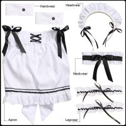 Preto bonito lolita maid trajes vestido de empregada francesa meninas mulher amine cosplay traje empregada doméstica festa trajes palco Vestuário