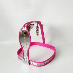 Rosa silicone aço inoxidável masculino cinto de castidade calças sexy brinquedos bdsm bondage t-tipo dispositivo de castidade masculino produtos sexuais Cintos de Castidade