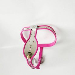 Rosa silicone aço inoxidável masculino cinto de castidade calças sexy brinquedos bdsm bondage t-tipo dispositivo de castidade masculino produtos sexuais Cintos de Castidade