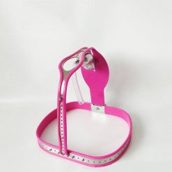 Rosa silicone aço inoxidável masculino cinto de castidade calças sexy brinquedos bdsm bondage t-tipo dispositivo de castidade masculino produtos sexuais Cintos de Castidade